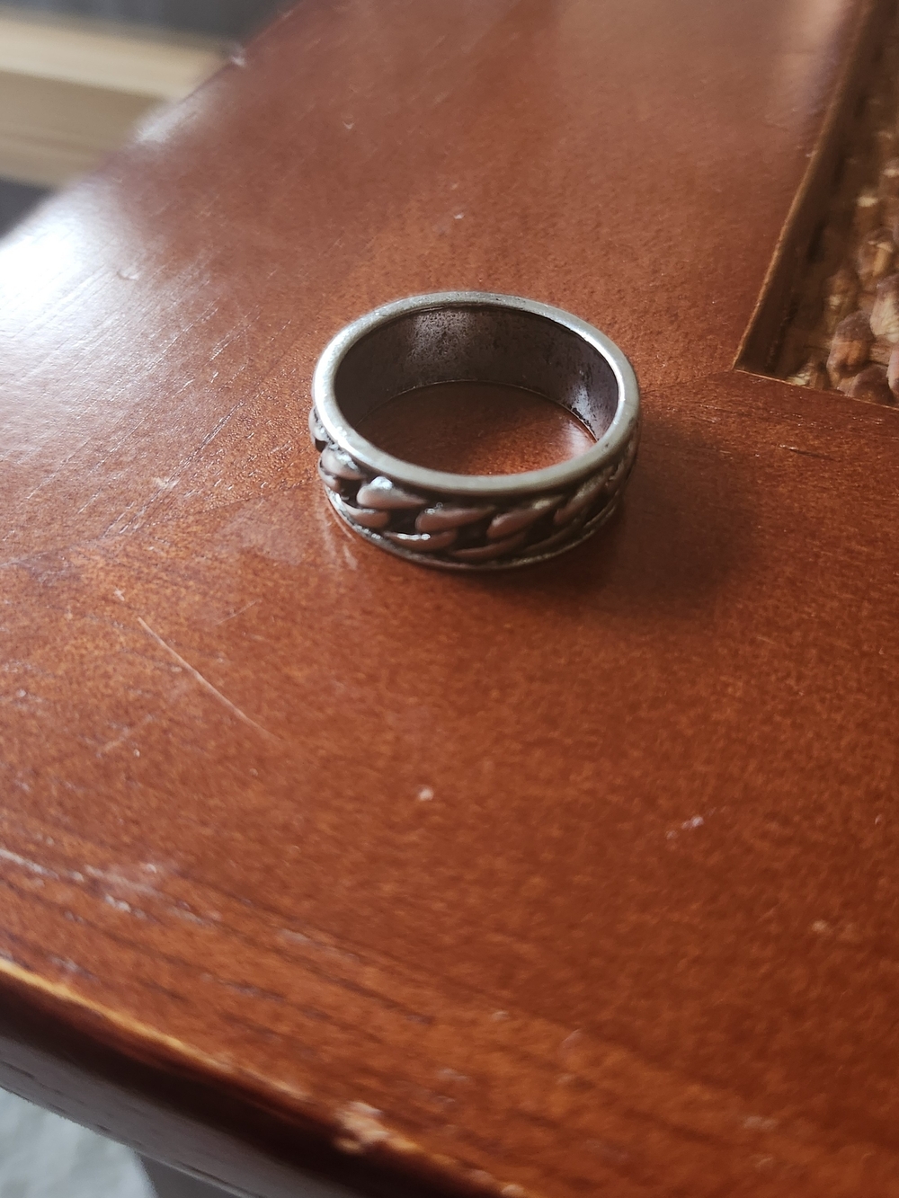 Men's Silver-Tone Braided Band Ring
